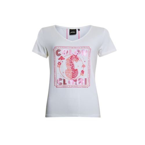 Poools dameskleding t-shirts & tops - t-shirt tiger. beschikbaar in maat 40,44 (roze)