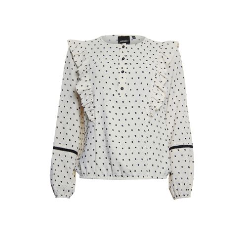 Poools dameskleding blouses & tunieken - blouse dots. beschikbaar in maat 36,38,40,42,44,46 (ecru)