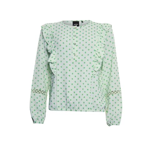 Poools dameskleding blouses & tunieken - blouse dots. beschikbaar in maat 36,38,40,42,44,46 (groen)