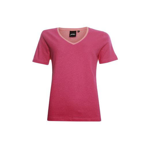 Poools dameskleding t-shirts & tops - t-shirt contrast. beschikbaar in maat 36,38,40,42,44,46 (roze)