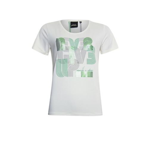 Poools dameskleding t-shirts & tops - t-shirt text. beschikbaar in maat 40 (groen)