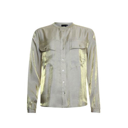 Poools dameskleding blouses & tunieken - blouse shiny. beschikbaar in maat  (olijf)