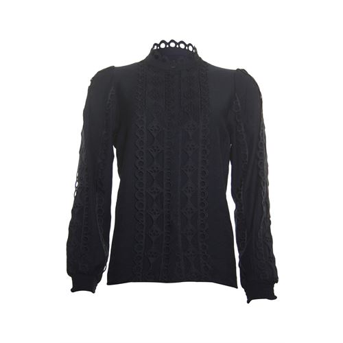 Poools dameskleding blouses & tunieken - blouse open tape. beschikbaar in maat 36,38,40,42,44 (zwart)