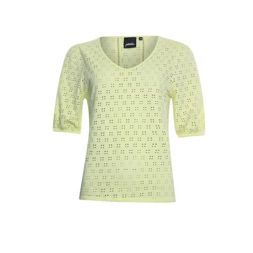 Poools dameskleding t-shirts & tops - t-shirt broderie. beschikbaar in maat 36,38,40,42,44,46 (geel)