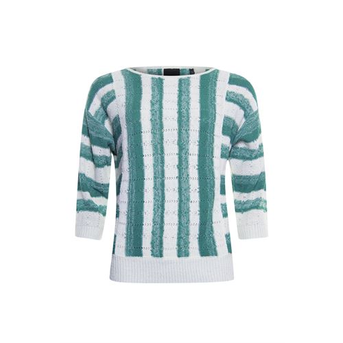 Poools dameskleding truien & vesten - pullover streepmix. beschikbaar in maat 36,38,40,42,44 (groen)