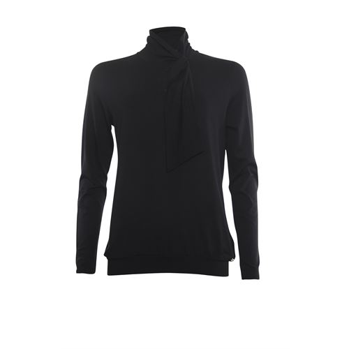 Roberto Sarto dameskleding t-shirts & tops - blouson t-shirt sjaalkraag. beschikbaar in maat 40,42,44,46,48 (zwart)