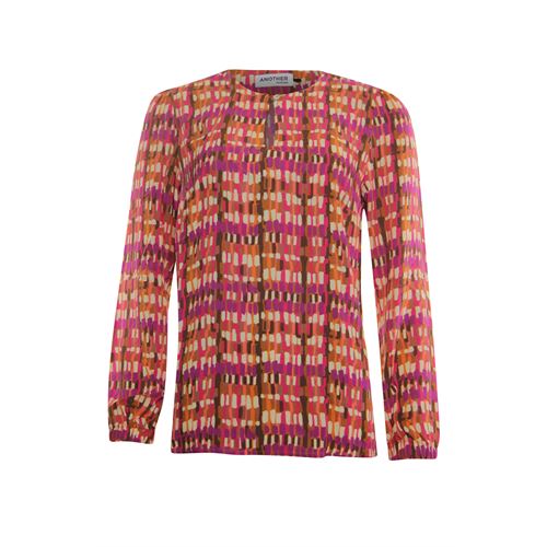 Anotherwoman dameskleding blouses & tunieken - blouse ronde hals. beschikbaar in maat 36,38,40,42,44,46 (bruin,multicolor,rood,roze)