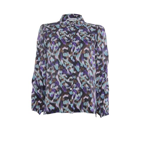 Anotherwoman dameskleding blouses & tunieken - blouse met print. beschikbaar in maat 36,38,42,44,46 (blauw,groen,multicolor,paars)