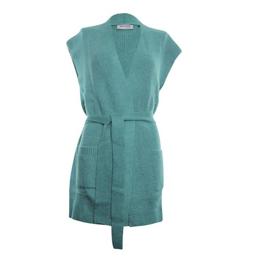 Anotherwoman dameskleding truien & vesten - vest lang model mouwloos. beschikbaar in maat 36,40,42,44 (groen)