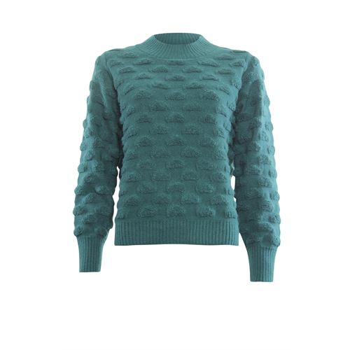 Poools dameskleding truien & vesten - sweater fancy stitch. beschikbaar in maat 36,38,40,42,44,46 (groen)