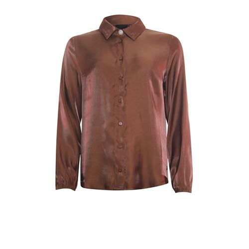 Poools dameskleding blouses & tunieken - blouse shiny. beschikbaar in maat  (bruin)