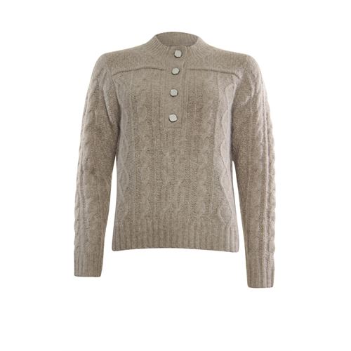 Poools dameskleding truien & vesten - sweater cable knit. beschikbaar in maat  (ecru)