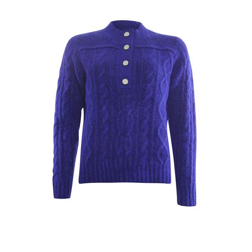 Poools dameskleding truien & vesten - sweater cable knit. beschikbaar in maat 36,38,40,42,44,46 (blauw)