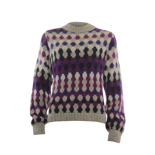 Poools dameskleding truien & vesten - pullover meerkleurig. beschikbaar in maat 36,38,40,42,44 (bruin)