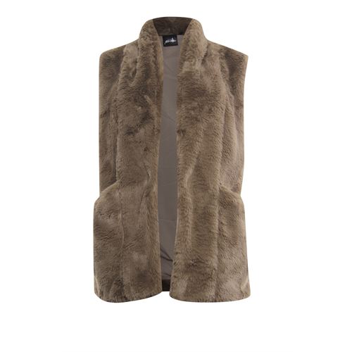 Poools dameskleding jassen & blazers - waistcoat fur. mix 36,38,40,42,44,46 (bruin)