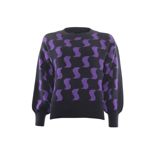 Poools dameskleding truien & vesten - sweater jacquard. beschikbaar in maat  (paars)