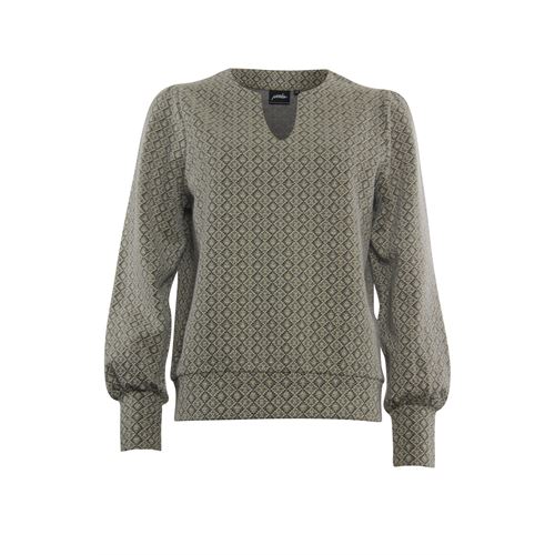 Poools dameskleding truien & vesten - sweater jacquard. mix  (olijf)