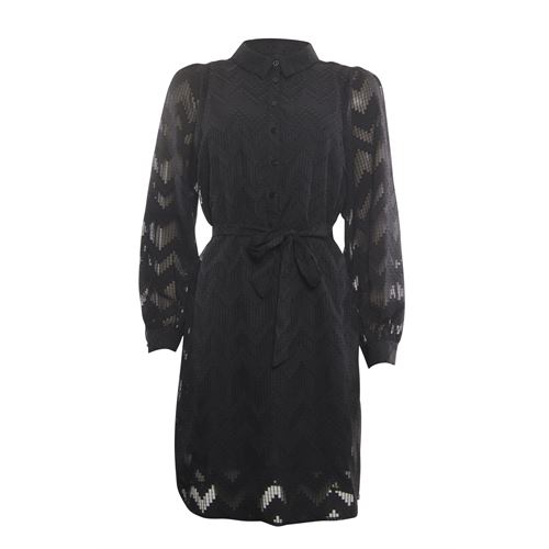 Poools dameskleding jurken - jurk zigzag. mix 36,38,40,42,44,46 (zwart)