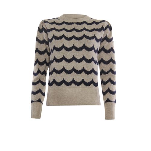 Poools dameskleding truien & vesten - sweater zigzag. mix 36,38,40,42,44,46 (bruin)