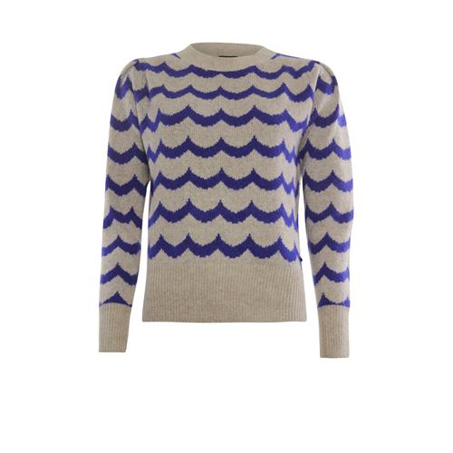 Poools dameskleding truien & vesten - sweater zigzag. mix  (olijf)