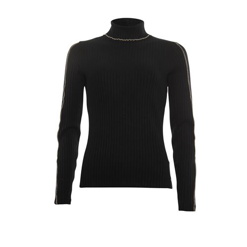 Poools dameskleding t-shirts & tops - rib t-shirt. beschikbaar in maat  (zwart)