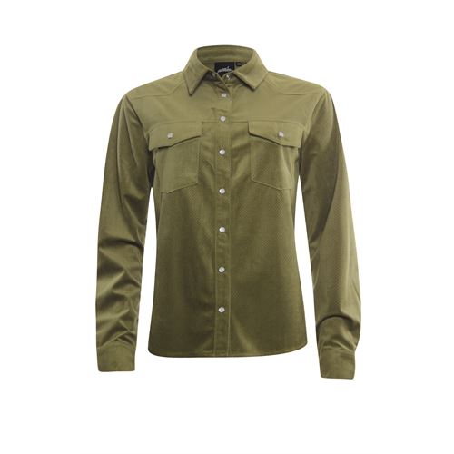 Poools dameskleding blouses & tunieken - blouse plain. beschikbaar in maat 36,38,40,42,44,46 (olijf)