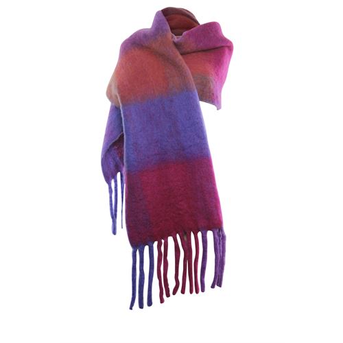 Poools dameskleding accessoires - scarf fluffy. mix one size (blauw)