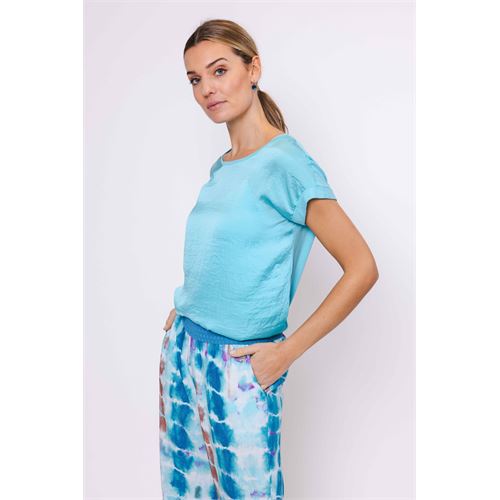 Anotherwoman dameskleding t-shirts & tops - t-shirt met ronde hals. beschikbaar in maat  (blauw)