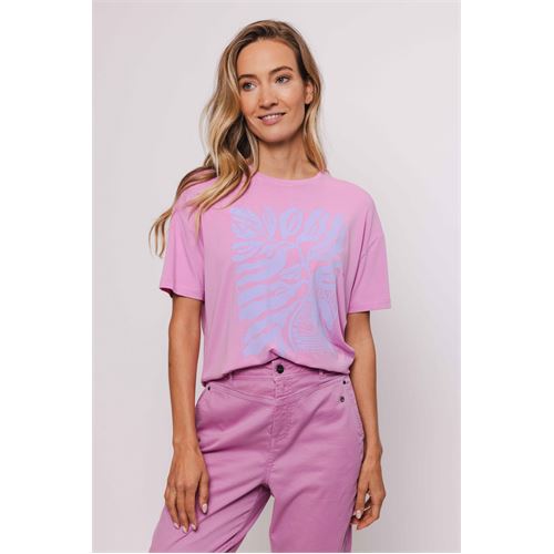 Poools dameskleding t-shirts & tops - t-shirt. mix  (roze)