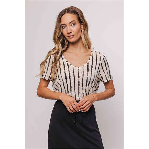 Poools ladieswear t-shirts & tops - t-shirt striped. available in size 38 (black)