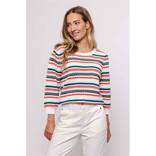 Poools ladieswear pullovers & vests - pullover striped. available in size 36,38,40,42,44,46 (off-white)