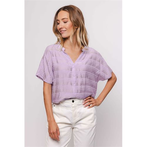 Poools dameskleding blouses & tunieken - blouse km. beschikbaar in maat 36,38 (paars)