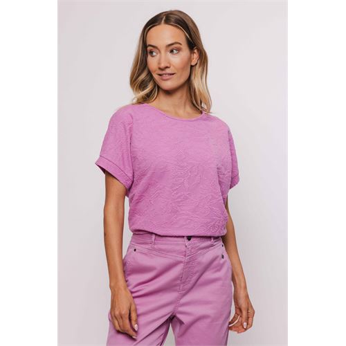 Poools dameskleding t-shirts & tops - t-shirt structure. beschikbaar in maat 36 (roze)