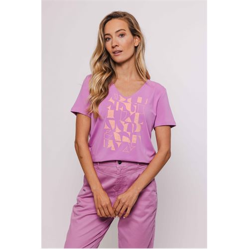 Poools dameskleding t-shirts & tops - t-shirt abc. beschikbaar in maat 36,38,40,42,44,46 (roze)