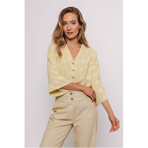 Poools dameskleding blouses & tunieken - blouse wijde mouw. beschikbaar in maat 36,38,44 (geel)