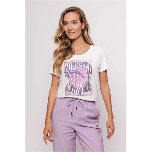 Poools dameskleding t-shirts & tops - t-shirt artwork. mix  (roze)