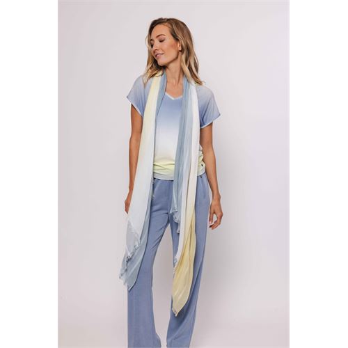 Poools dameskleding accessoires - shawl stripe dye. beschikbaar in maat one size (blauw)