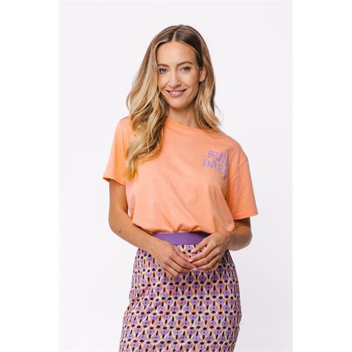 Poools dameskleding t-shirts & tops - t-shirt sundaze. beschikbaar in maat  (oranje)