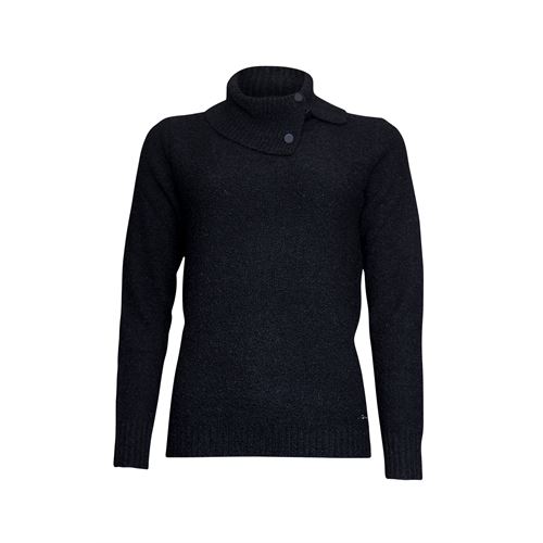 Roberto Sarto dameskleding truien & vesten - pullover met split kol. beschikbaar in maat 38,40,42,44,46,48 (zwart)