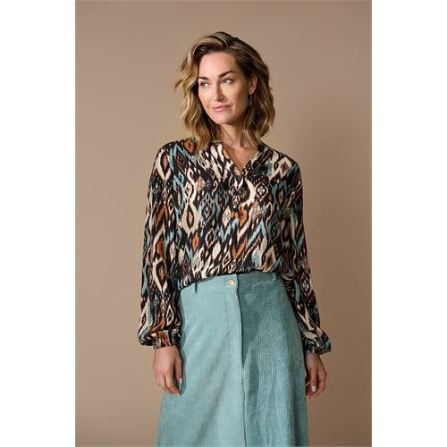 Anotherwoman dameskleding blouses & tunieken - blouse opstaande kraag. beschikbaar in maat  (multicolor)