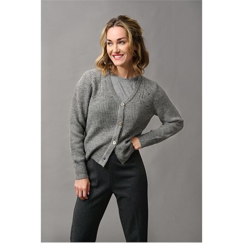 Anotherwoman ladieswear pullovers & vests - cardigan v-neck. available in size 36,38,40,42,44,46 (grey)