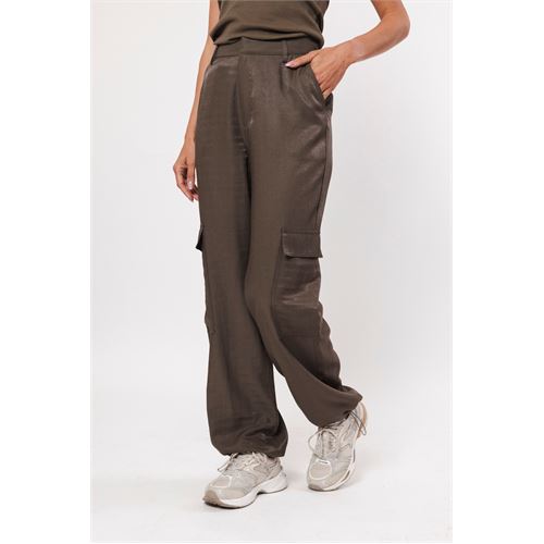 Poools ladieswear trousers - pant shiny. available in size 36,38,40,42,44,46 (brown)