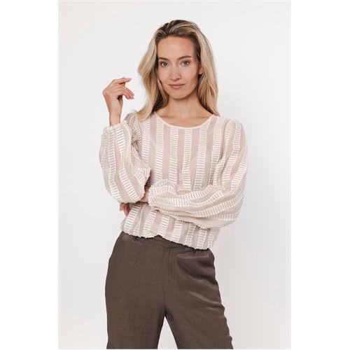 Poools dameskleding blouses & tunieken - blouse stripe. beschikbaar in maat 36,38 (ecru)