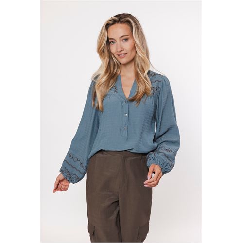 Poools dameskleding blouses & tunieken - blouse borduur. mix 36,38 (blauw)