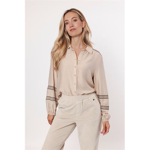 Poools dameskleding blouses & tunieken - blouse borduur. beschikbaar in maat 36,38,40,42,44 (ecru)