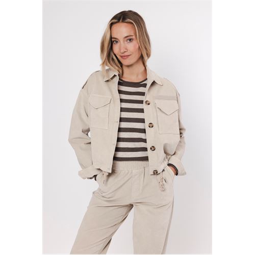 Poools dameskleding jassen & blazers - jacket babyrib. beschikbaar in maat 36,38,40,42,44,46 (ecru)