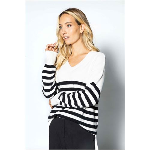 Poools ladieswear pullovers & vests - sweater striped. available in size 36,38,40,42,44,46 (off-white)