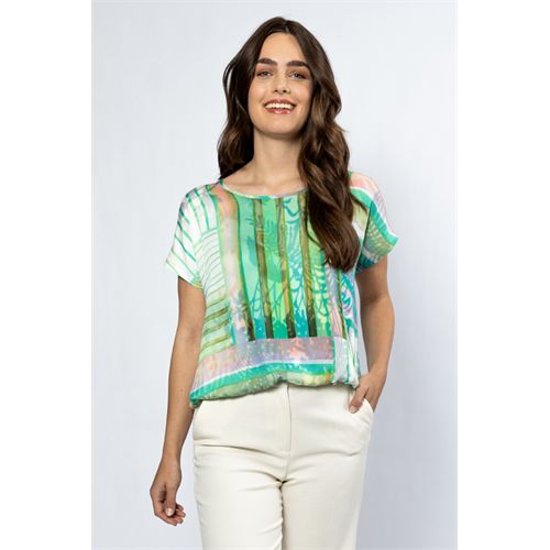 Roberto Sarto dameskleding t-shirts & tops - blouson o-neck s/s. mix 38,40,42,44,48 (multicolor)