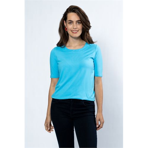 Roberto Sarto dameskleding t-shirts & tops - blouson ronde hals. beschikbaar in maat 38,40,42,44,46,48 (blauw)