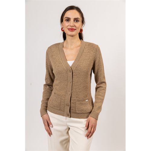 Roberto Sarto dameskleding truien & vesten - cardigan l/s. beschikbaar in maat 38 (bruin)